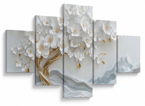 Obraz – Eleganckie drzewo życia 3D (125x70 cm)