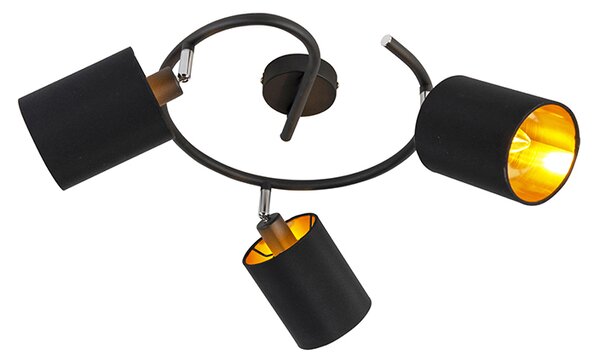 Inteligentna nowoczesna lampa sufitowa czarna, w tym 3 WiFi B35 - Lofty