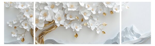 Obraz – Eleganckie drzewo życia 3D (170x50 cm)