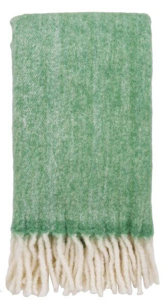 Zielony koc z mieszanki wełny 130x170 cm Carmel – House Nordic