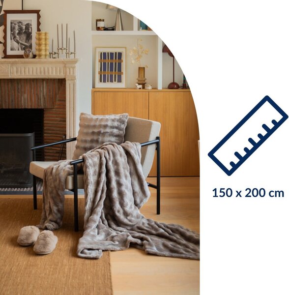 Szarobrązowy koc z mikropluszu 150x200 cm Wave – Tiseco Home Studio