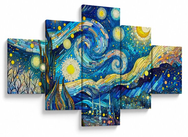 Obraz – Mozaika gwiaździstej nocy (125x70 cm)