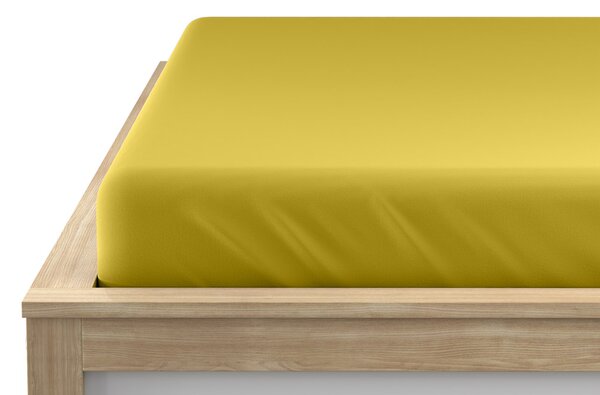 Prześcieradło jersey EXCLUSIVE żółte 180 x 200 cm