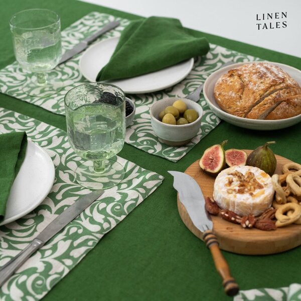 Lniana mata stołowa 35x45 cm Evergreen Damask – Linen Tales