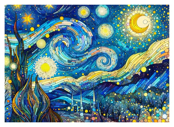 Obraz – Mozaika gwiaździstej nocy (70x50 cm)