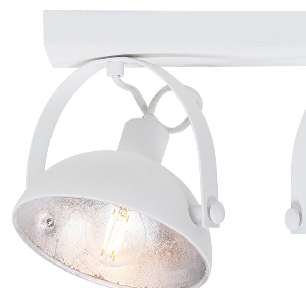 Industrialna lampa sufitowa biała ze srebrnym 3-punktowym oświetleniem regulowanym - Magnax