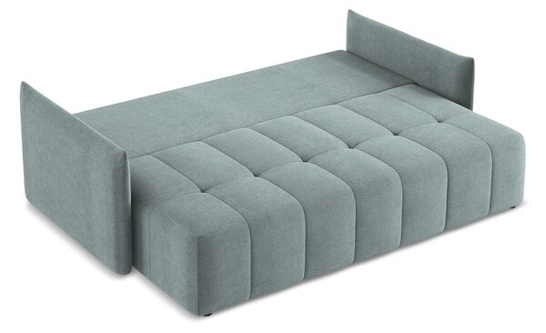 Niebieska rozkładana/ze schowkiem sofa 225 cm Moku – Makamii
