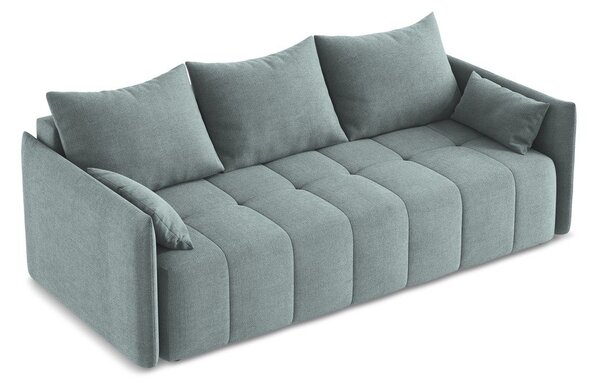 Niebieska rozkładana/ze schowkiem sofa 225 cm Moku – Makamii