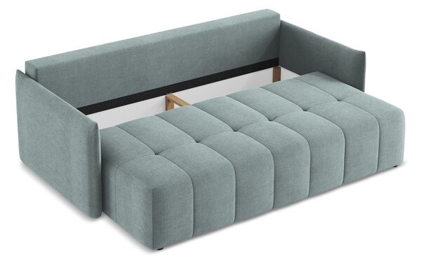 Niebieska rozkładana/ze schowkiem sofa 225 cm Moku – Makamii