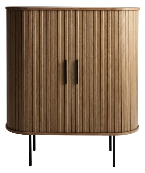 Brązowa szafka na wino w dekorze dębu z drzwiami przesuwnymi 100x118x40 cm Nola – Unique Furniture