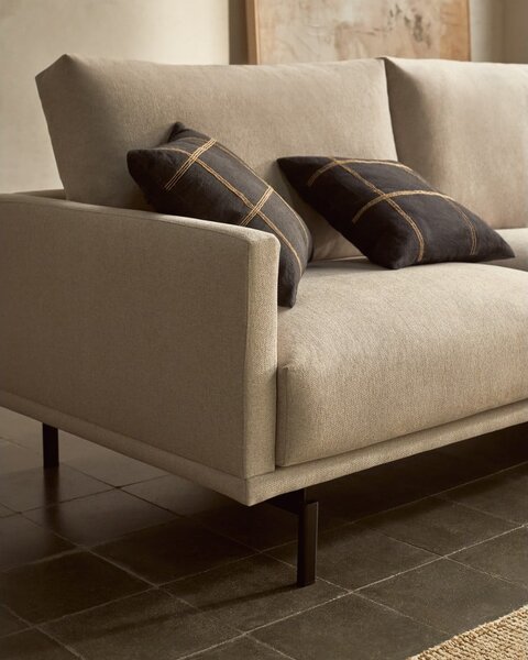 Beżowa sofa z tkaniny szenilowej 174 cm Galene – Kave Home
