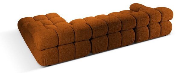 Pomarańczowy narożnik modułowy z materiału bouclé (prawostronny) Bellis – Micadoni Home
