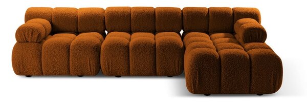 Pomarańczowy narożnik modułowy z materiału bouclé (prawostronny) Bellis – Micadoni Home