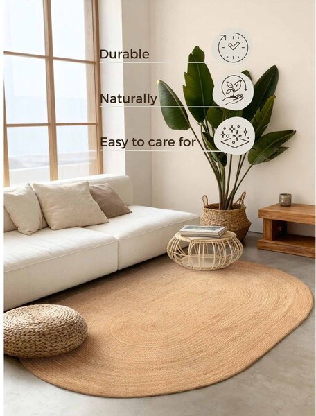 Dywan z juty dwustronny/tkany ręcznie w naturalnym kolorze 160x230 cm Braided – Hanse Home