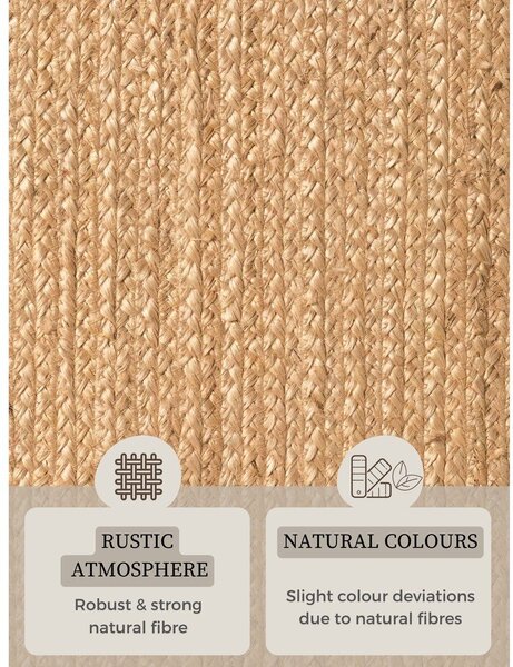 Dywan z juty dwustronny/tkany ręcznie w naturalnym kolorze 160x230 cm Braided – Hanse Home