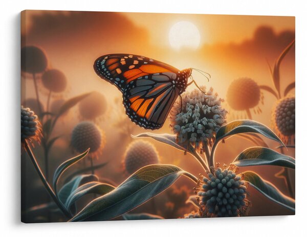 Obraz – Motyl w zachodzącym słońcu (70x50 cm)
