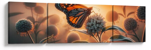 Obraz – Motyl w zachodzącym słońcu (170x50 cm)