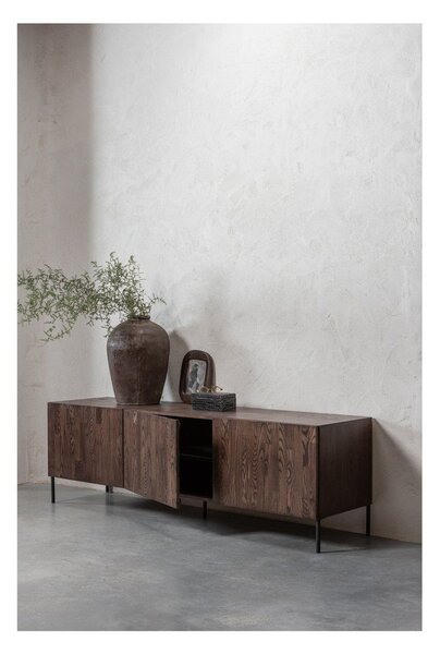 Brązowa szafka pod TV z litego drewna sosnowego 180x56x46 cm Bono – WOOOD
