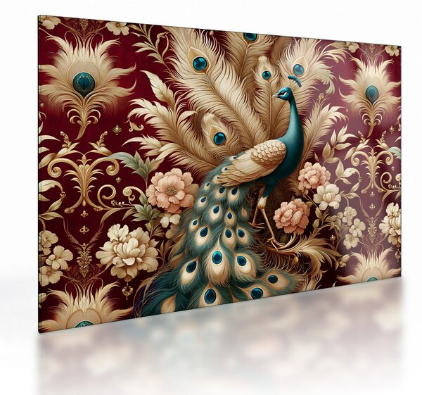 Obraz na szkle – Elegancki paw (70x50 cm)