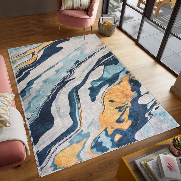 Żółto-niebieski dywan odpowiedni do prania 60x100 cm Colors of Joy – Vitaus