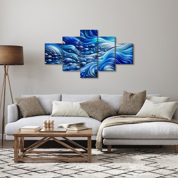 Obraz – Ryby w falach (125x70 cm)