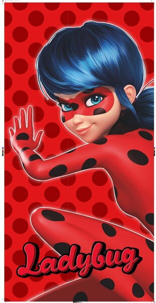 Czerwony bawełniany ręcznik dziecięcy 70x140 cm Miraculous – Jerry Fabrics