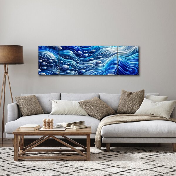 Obraz – Ryby w falach (170x50 cm)