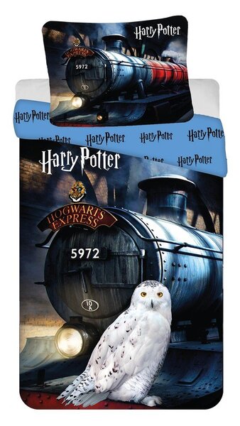 Bawełniana pościel dziecięca jednoosobowa 140x200 cm Harry Potter "Hogwarts Express" – Jerry Fabrics