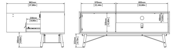 Szafka pod TV w dekorze dębu w naturalnym kolorze 150x60x40 cm Ry – Tvilum