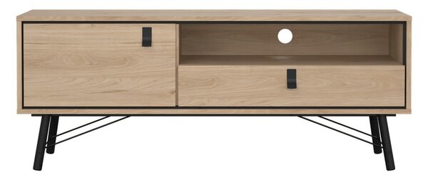 Szafka pod TV w dekorze dębu w naturalnym kolorze 150x60x40 cm Ry – Tvilum