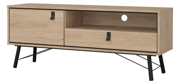 Szafka pod TV w dekorze dębu w naturalnym kolorze 150x60x40 cm Ry – Tvilum