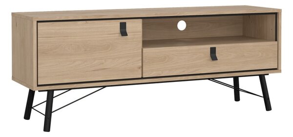 Szafka pod TV w dekorze dębu w naturalnym kolorze 150x60x40 cm Ry – Tvilum