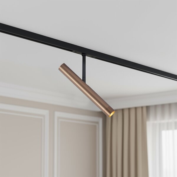 Nowoczesny reflektor w kolorze ciemnego brązu do 1-fazowego systemu szynowego - Slimline Avery