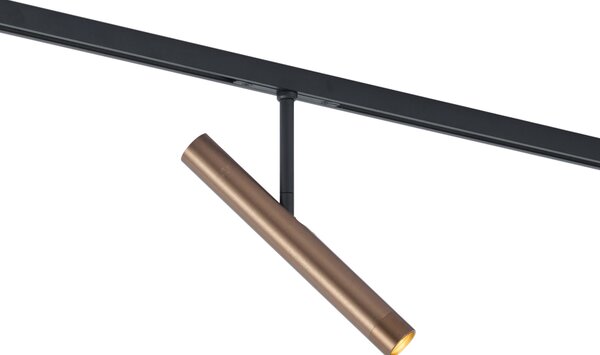 Nowoczesny reflektor w kolorze ciemnego brązu do 1-fazowego systemu szynowego - Slimline Avery