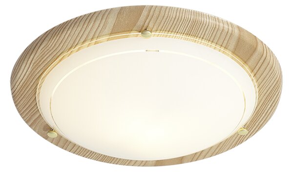 Klasyczna lampa sufitowa naturalna z białym szkłem - Mesiac