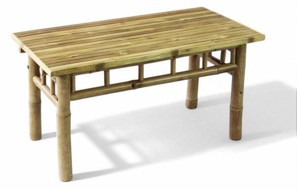 Prostoktny stolik z bambusa w kolorze brzowym, 90 x 45 x 45 cm, styl nowoczesny, model Aviaton 90