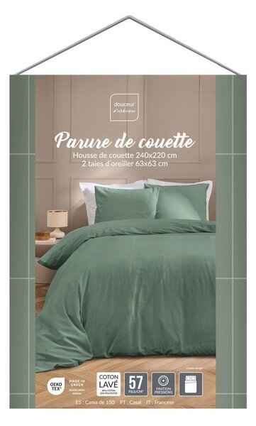 Zielona pościel dwuosobowa 240x220 cm Linella – douceur d'intérieur