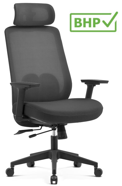Ergonomiczny fotel biurowy z regulacjami Runo, zgodny z normą BHP