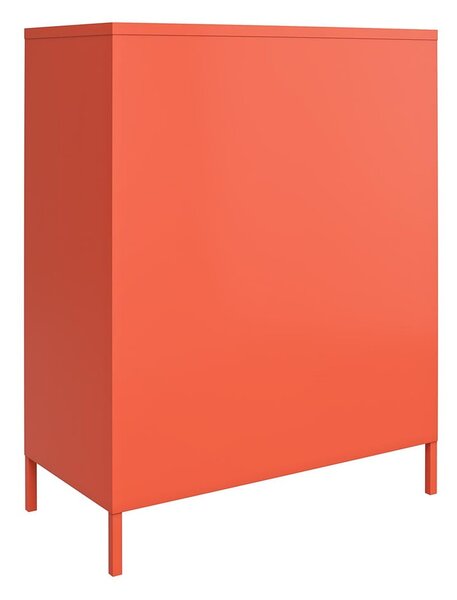 Pomarańczowa metalowa szafka Novogratz Cache, 80x102 cm