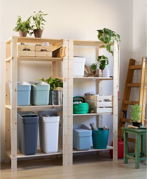 Biały kosz na śmieci do segregacji odpadów z plastiku z recyklingu 10 l Ready To Collect – Curver