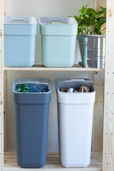 Jasnozielony kosz na śmieci do segregacji odpadów z plastiku z recyklingu 20 l Ready To Collect – Curver