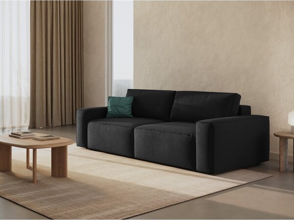 Czarna rozkładana sofa 247 cm Jodie – Micadoni Home