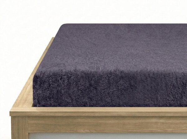 Prześcieradło frotte EXCLUSIVE niebieskoszare 90 x 200 cm
