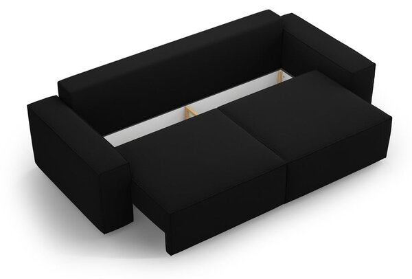 Czarna rozkładana sofa 247 cm Jodie – Micadoni Home