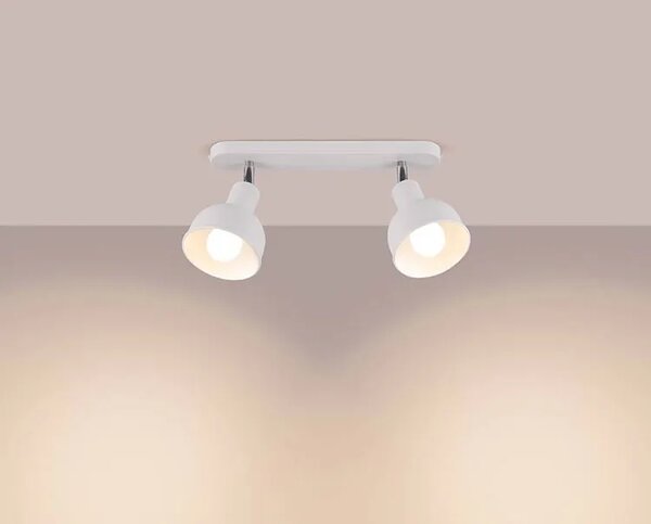 Biała metalowa dwupunktowa lampa sufitowa - A623 C3-B59