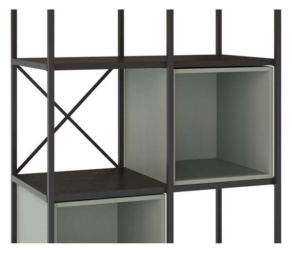 Zielono-czarny regał 71x179 cm Anya – Marckeric
