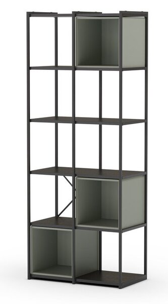 Zielono-czarny regał 71x179 cm Anya – Marckeric