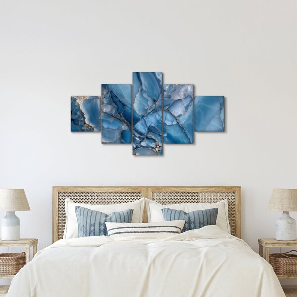 Obraz - Niebieski zróżnicowany marmur (125x70 cm)