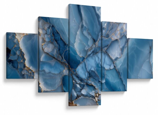 Obraz - Niebieski zróżnicowany marmur (125x70 cm)