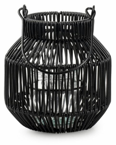 Metalowa latarnia MAREN HALO 18,5 cm, czarna